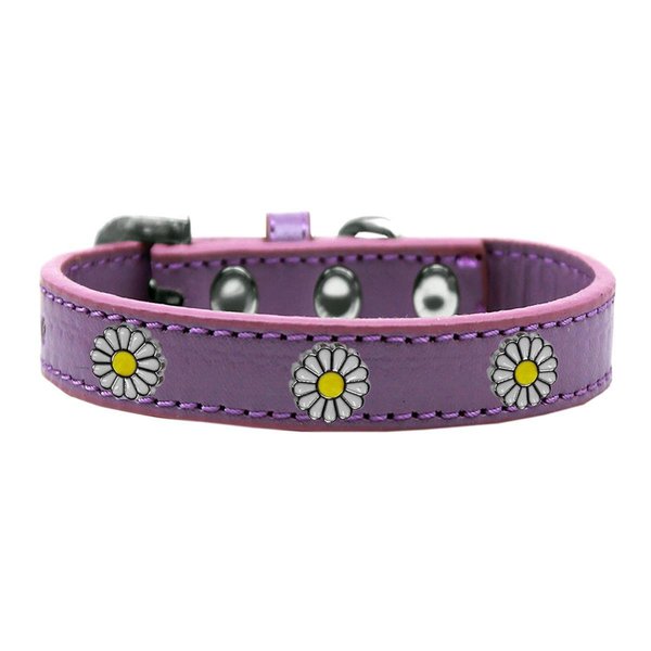 Mirage Pet Products White Daisy Widget Dog CollarLavender Size 20 631-37 LV20